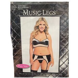 Music Legs Two-Tone Black and Nude Bra Set